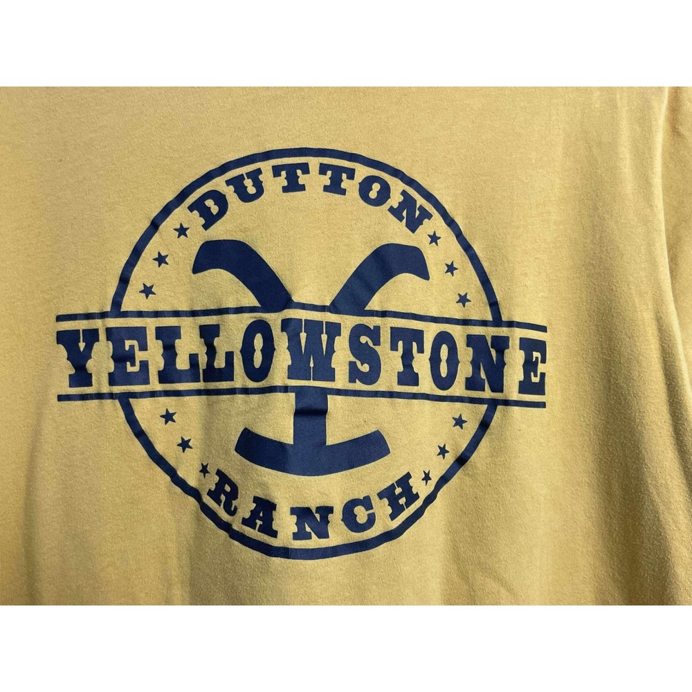 Yellowstone Ranch Dutton Logo Graphic T Shirt‎ Men's XL Mustard Yellow